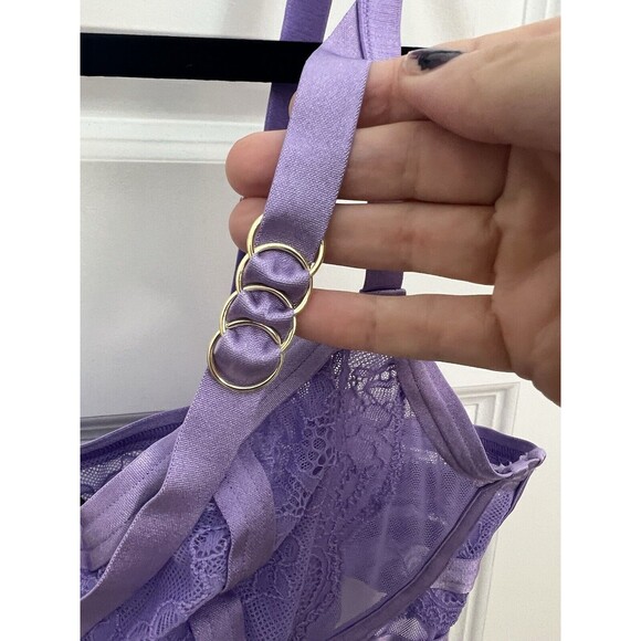Torrid Curve Straps And Lace Underwire Bra Lilac W Plus Sz 1 Lingerie Floral NWT - Picture 4 of 13